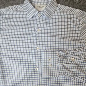 Ministry Of Supply Mens Longsleeve Button Up Shirt  Blue Check Size Medium